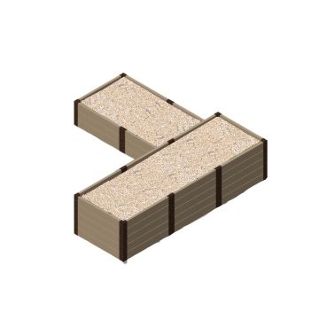 Potager en bac bois & métal - Forme de L - Hauteur Mixte